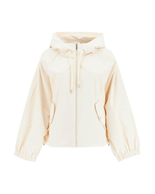 Weekend by Maxmara White Technical Fabric Windbreaker Jacket