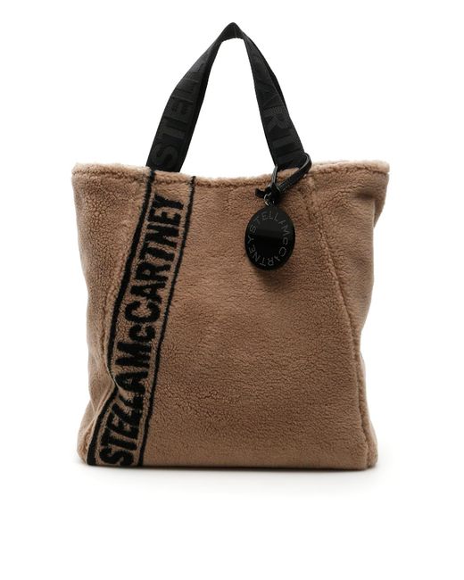 Stella McCartney Brown Contrast Logo Tote Bag