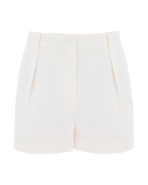 Sportmax White Cotton Gabardine Shorts For