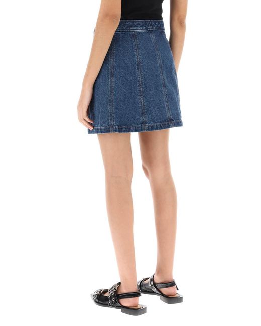 A.P.C. Blue Poppy Denim Mini Skirt