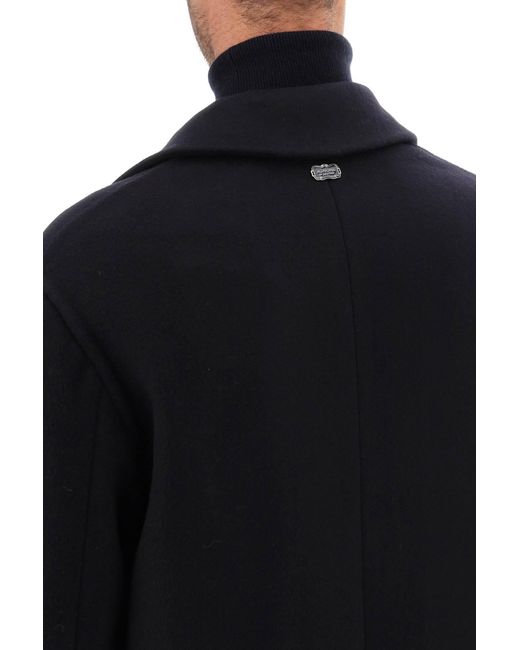 Agnona Black Single-Breasted Coat for men