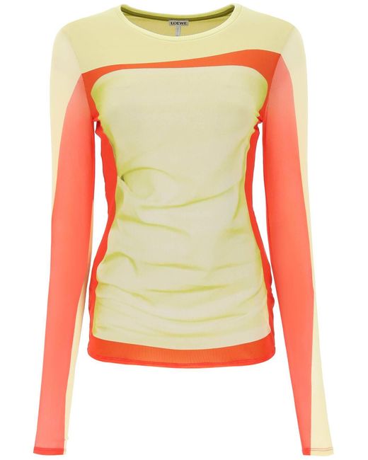 Loewe Yellow Tube Graphic-print Stretch-woven Top