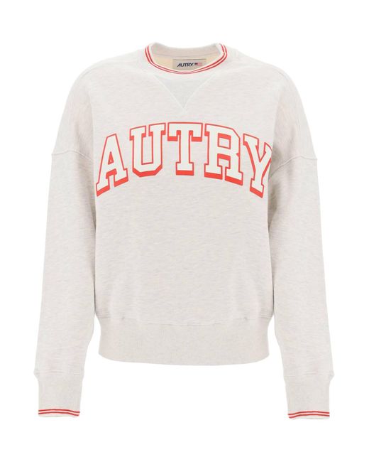 Autry White Oversized Varsity Sweatshirt