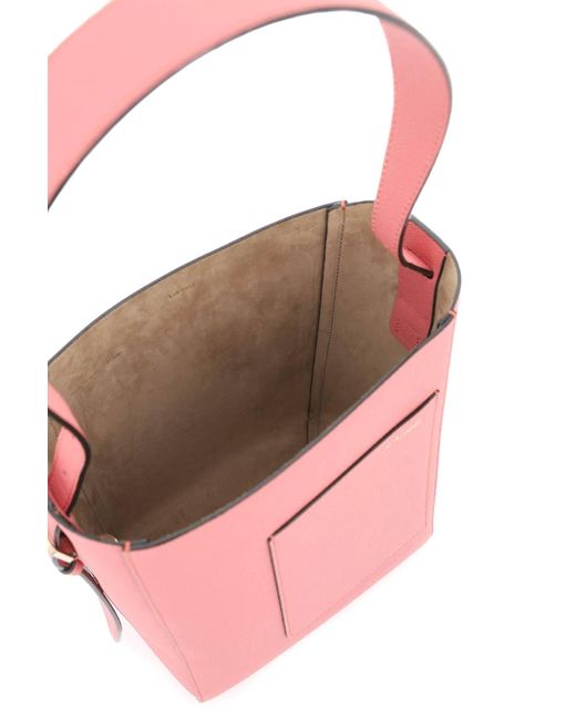 Valextra Pink Leather Bucket Bag