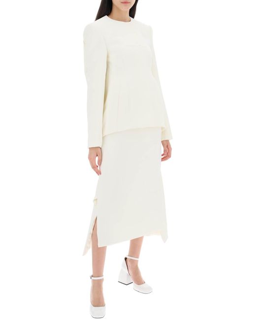Sportmax White "adelfi Midi Skirt With