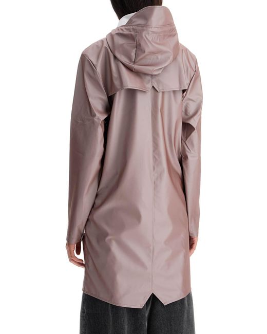 Rains Pink Hooded Technical Fabric Rain Jacket