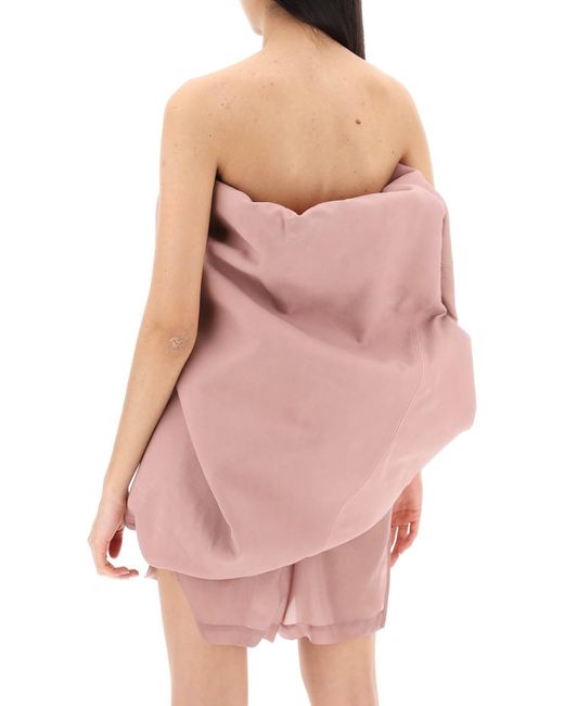 Rick Owens Pink Ny Leather Bustier Top For