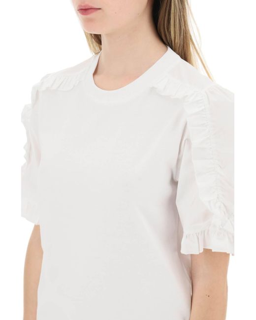 See By Chloé White See By Chloe Ruffled T-shirt