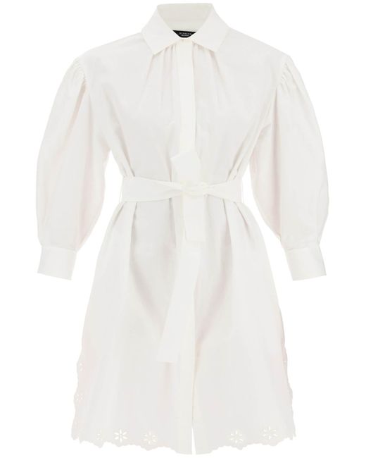 Weekend by Maxmara White Chemisier Dress 'corinto' In Cotton And Linen