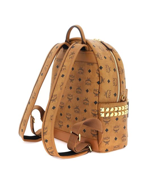 MCM Natural Stark Small Backpack With Studs for men