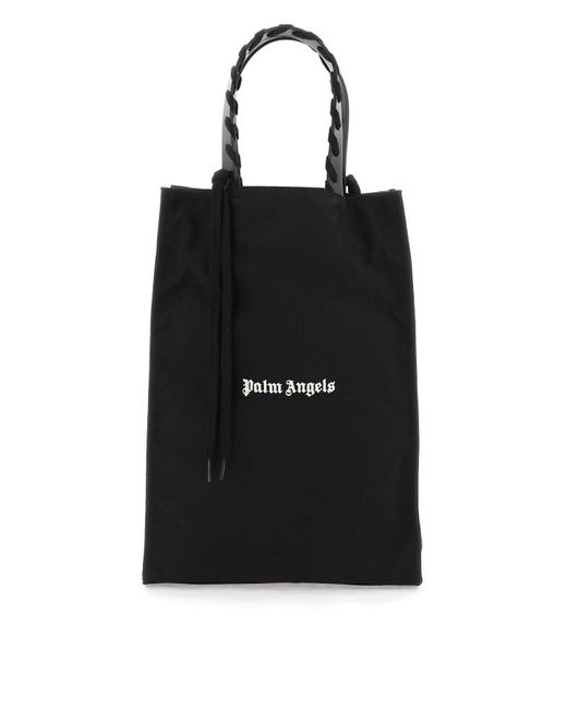 Palm Angels Black Embroidered Logo Tote Bag With for men