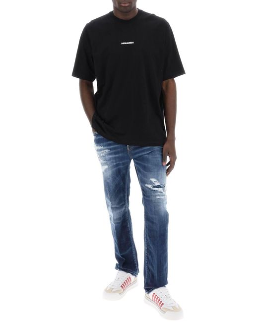 T Shirt Slouch Fit Con Stampa Logo di DSquared² in Black da Uomo