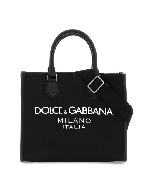 Dolce & Gabbana Black Nylon Small Tote Bag for men