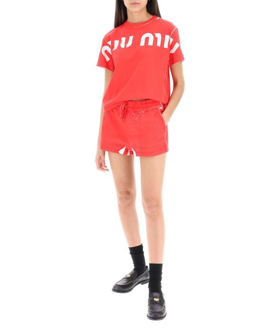Shorts di Miu Miu in Red