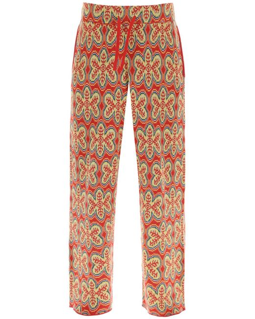 Bode Red 'Dream State' Knit Joggers for men