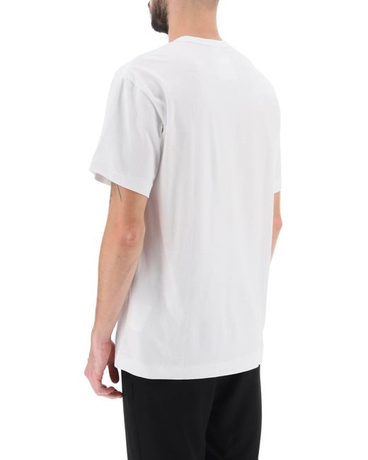 T-Shirt Con Stampa Grafica di Comme des Garçons in White da Uomo