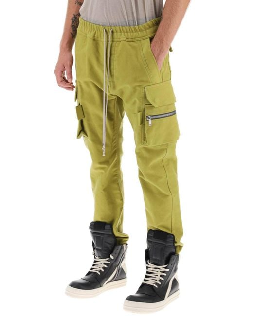 Rick Owens Yellow 'Mastodon' Cargo Pants for men