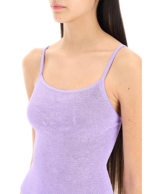 Hunza G Purple Pamela One-Piece Swimsuit
