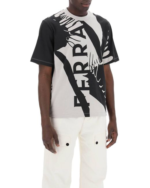 T-Shirt Con Stampa Grafica di Ferragamo in Black da Uomo