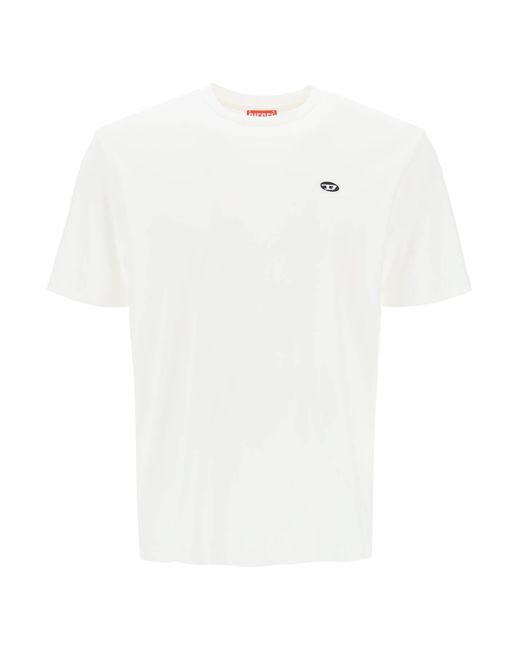 DIESEL White T-Just-Doval-Pj Crewneck T-Shirt for men