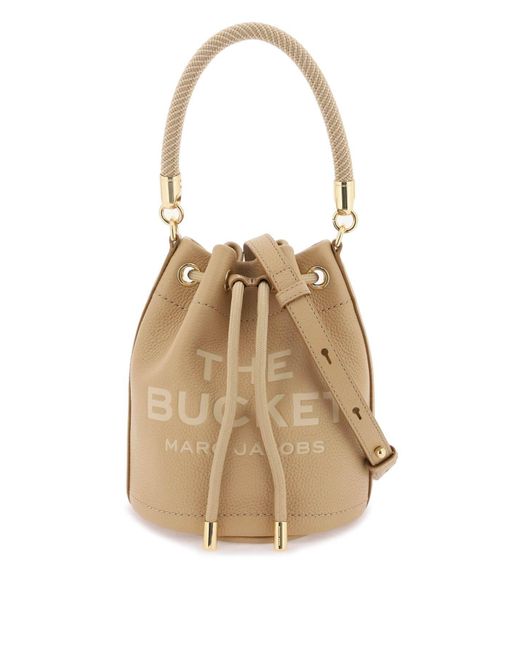 Borsa The Leather Bucket Bag di Marc Jacobs in Natural