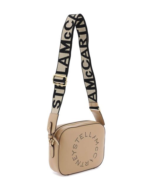 Camera Bag Con Logo Stella Traforato di Stella McCartney in Natural