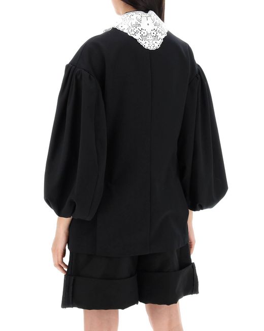 Simone Rocha Black "Oversized Blazer With Lace