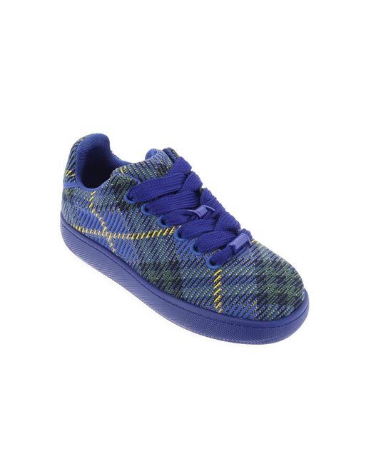 Burberry Blue Sneakers Box With Check Processing for men