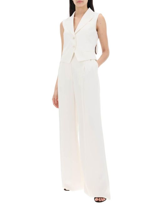 Alexander McQueen White Double Pleated Palazzo Pants With