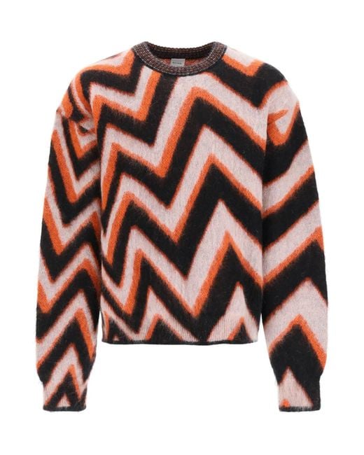 Paul Smith Multicolor Zigzag Mohair-blend Sweater for men