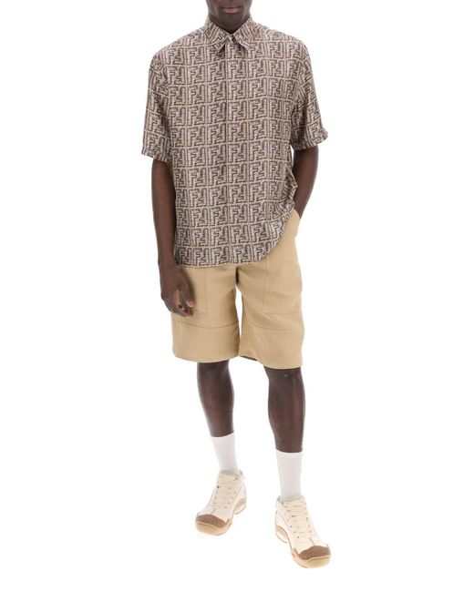 Fendi Natural "Canvas Workwear Bermuda Shorts for men