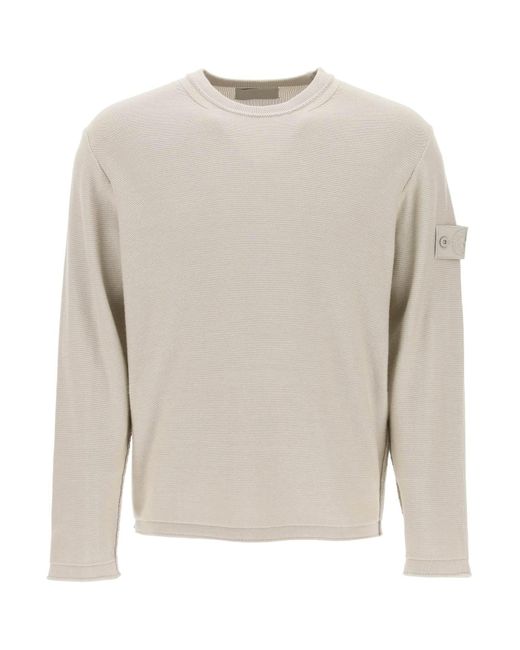 Stone Island Natural Cotton And Cashmere Ghost Piece Pullover for men