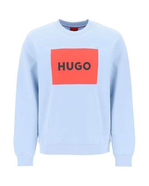 HUGO Blue Duragol Logo Box Sweatshirt for men