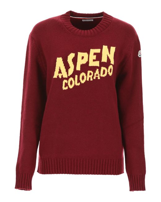 Moncler Red Aspen Cashmere And Wool Sweater