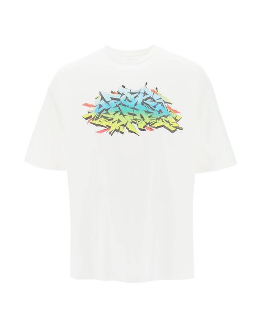 Children of the discordance Blue Graffiti Print T-Shirt for men