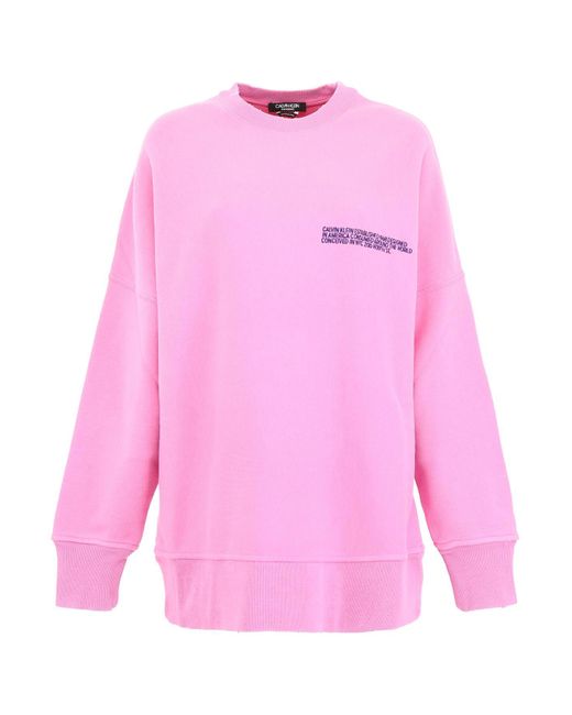 CALVIN KLEIN 205W39NYC Pink Oversized Sweatshirt With Logo