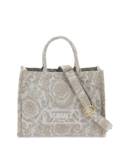 Versace Gray Athena Barocco Tote Bag