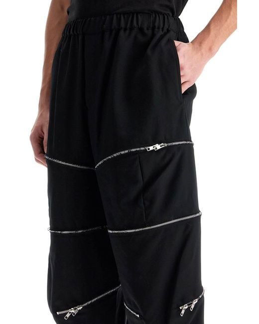 Comme des Garçons Black Comme Des Garcons Cropped Pants With Zip Openings for men