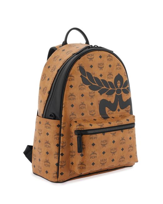 MCM Brown Medium Stark Backpack for men