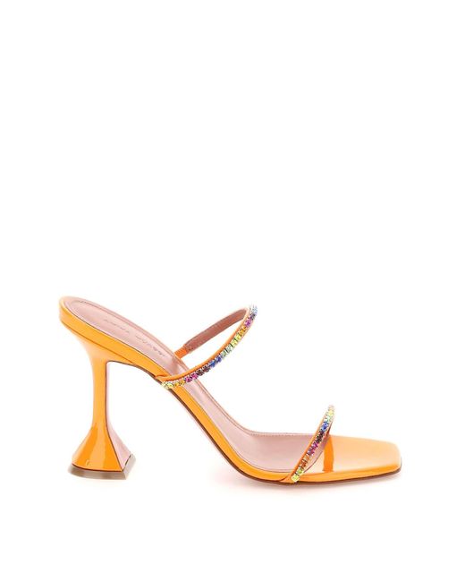 AMINA MUADDI Patent Leather Gilda Mules | Lyst Australia