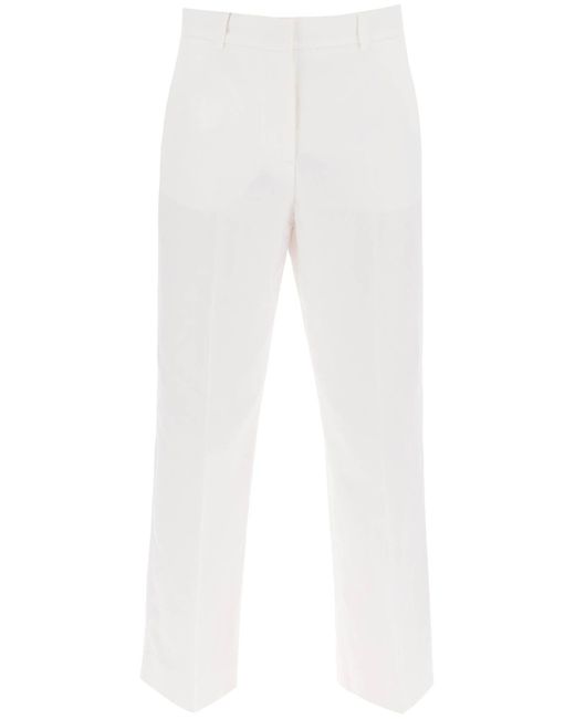 Weekend by Maxmara White Trousers With Zirconia Embell