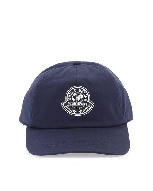 Moncler Blue "Baseball Cap With College-Style Logo for men