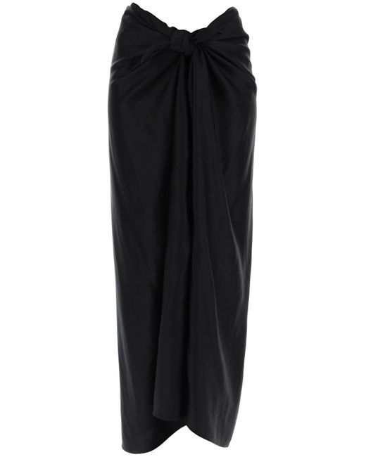 Totême  Black Toteme "Satin Skirt With Bow Detail"