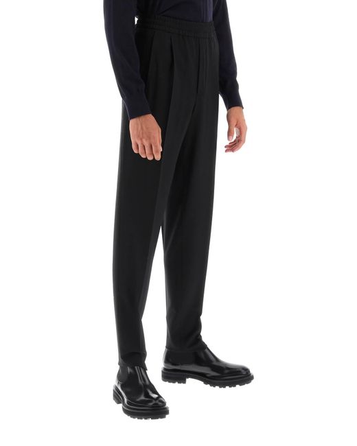 Zegna Jogger Fit Wool Blend Pants in Black for Men | Lyst Canada