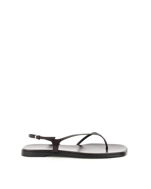 The Row Black Constance Flat Thong Sandals