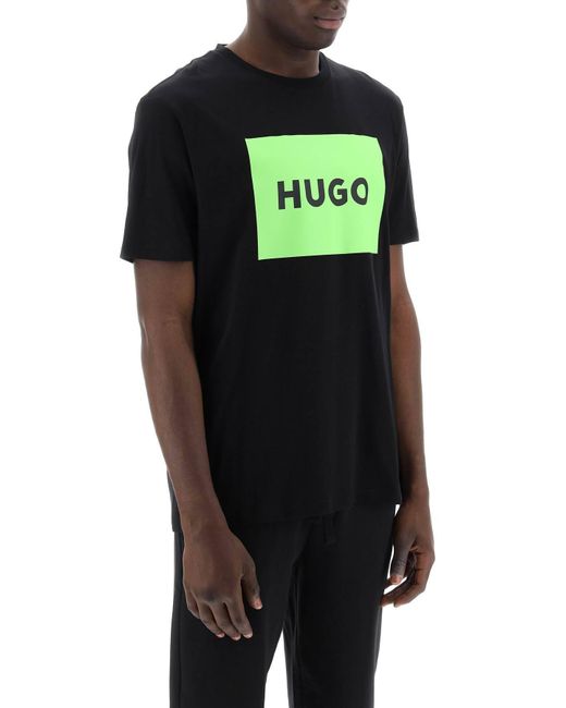 T Shirt Dulive Con Box Logo di HUGO in Green da Uomo
