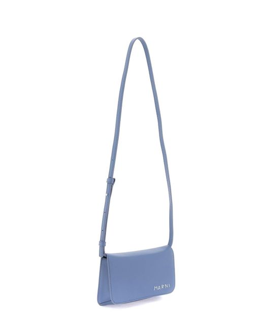 Marni Blue Flap Trunk Shoulder Bag With