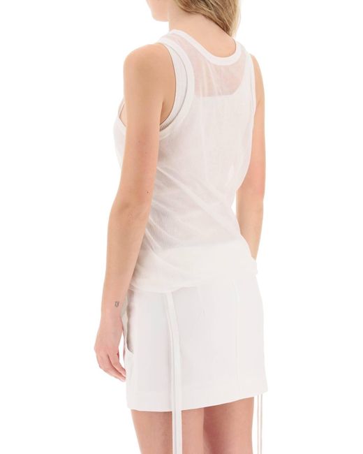Ann Demeulemeester White 'Herlinde' Double-Layer Tank Top