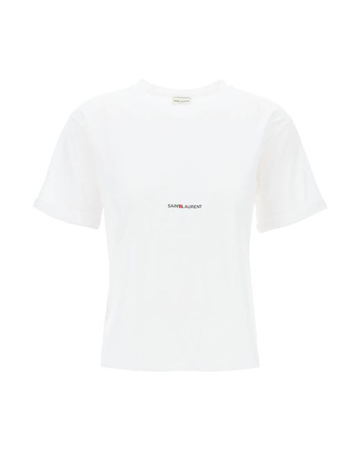 T-Shirt Stampa Logo di Saint Laurent in White