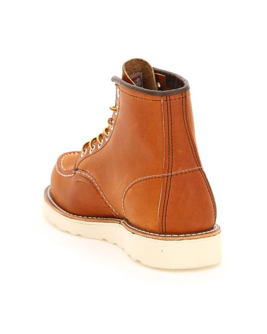 Red Wing Orange Wing Shoes Classic Moc Ankle Boots for men